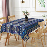 Lofaris Navy Blue Purple Pattern Rectangle Tablecloth
